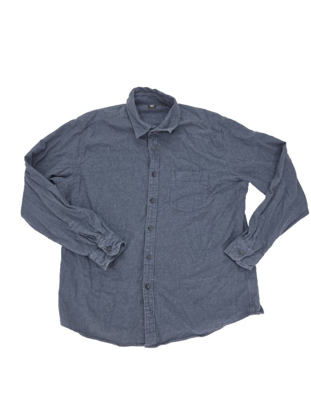 Uniqlo Button Shirt Mens XL Blue Pocket Long Sleeve 100% Cotton Solid Casual